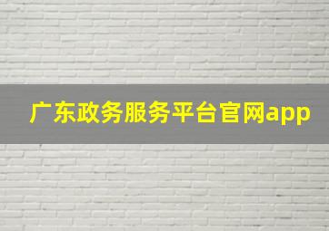 广东政务服务平台官网app