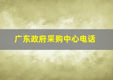 广东政府采购中心电话