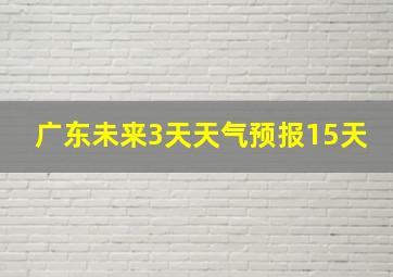 广东未来3天天气预报15天