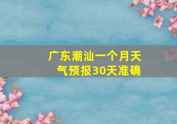 广东潮汕一个月天气预报30天准确