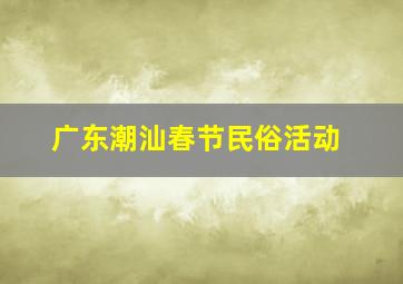 广东潮汕春节民俗活动