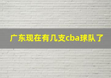 广东现在有几支cba球队了