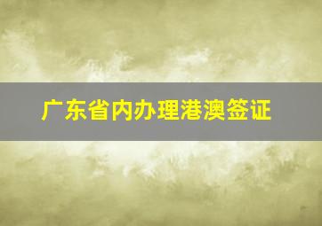 广东省内办理港澳签证