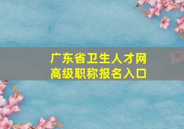 广东省卫生人才网高级职称报名入口