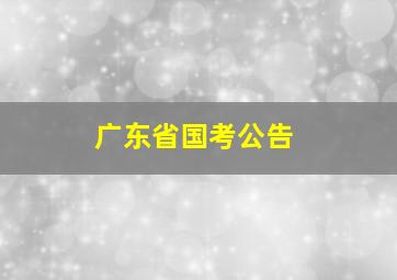 广东省国考公告