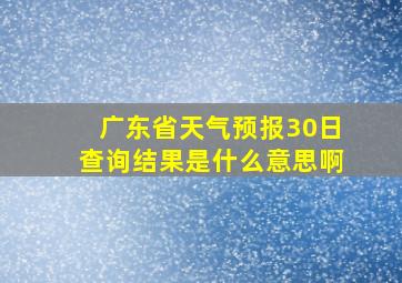 广东省天气预报30日查询结果是什么意思啊