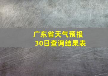 广东省天气预报30日查询结果表