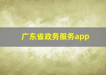 广东省政务服务app