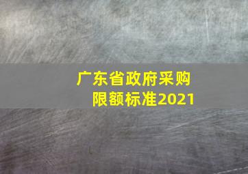 广东省政府采购限额标准2021