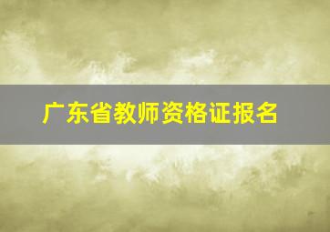 广东省教师资格证报名