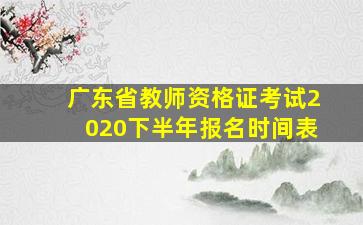 广东省教师资格证考试2020下半年报名时间表