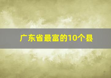 广东省最富的10个县