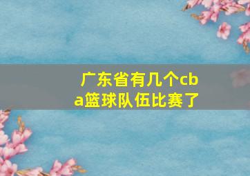 广东省有几个cba篮球队伍比赛了