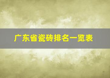 广东省瓷砖排名一览表