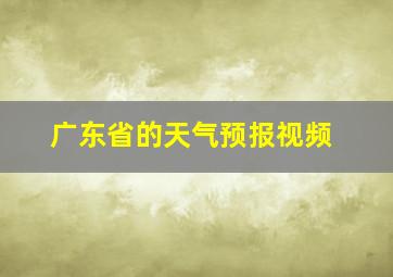 广东省的天气预报视频