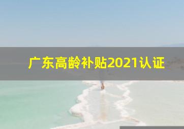 广东高龄补贴2021认证