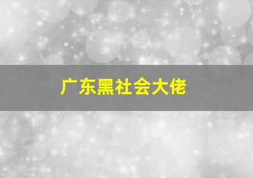 广东黑社会大佬