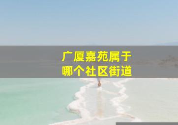 广厦嘉苑属于哪个社区街道