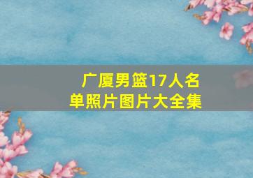 广厦男篮17人名单照片图片大全集