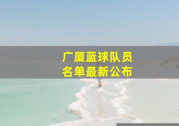 广厦蓝球队员名单最新公布