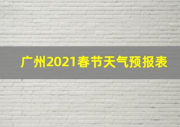 广州2021春节天气预报表