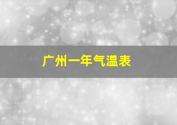 广州一年气温表