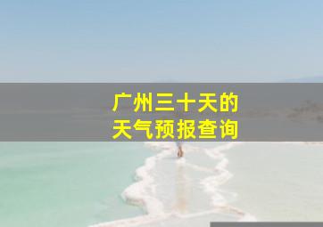 广州三十天的天气预报查询