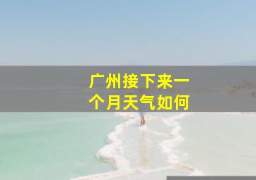 广州接下来一个月天气如何