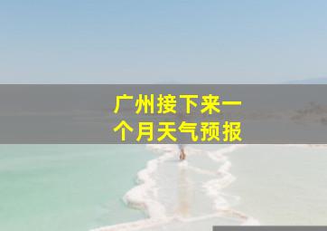 广州接下来一个月天气预报