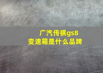 广汽传祺gs8变速箱是什么品牌