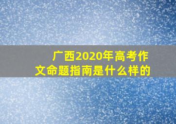 广西2020年高考作文命题指南是什么样的