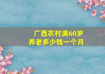 广西农村满60岁养老多少钱一个月