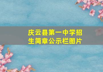 庆云县第一中学招生简章公示栏图片