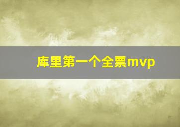 库里第一个全票mvp