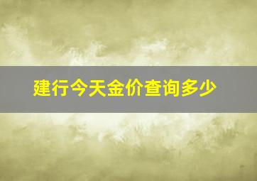 建行今天金价查询多少