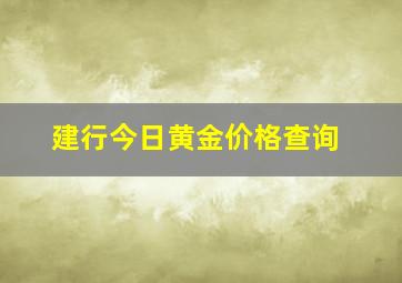 建行今日黄金价格查询