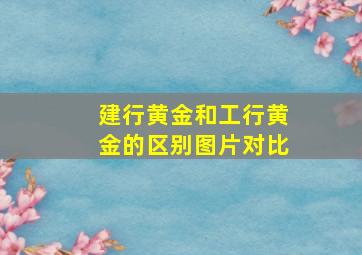 建行黄金和工行黄金的区别图片对比