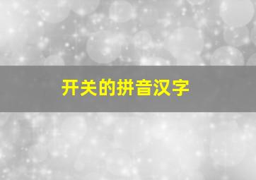 开关的拼音汉字