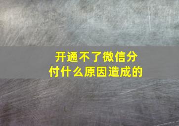 开通不了微信分付什么原因造成的