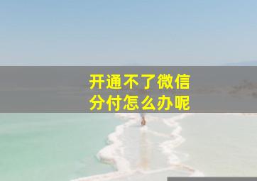 开通不了微信分付怎么办呢