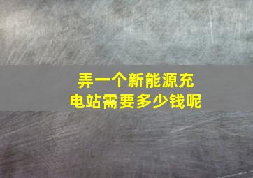 弄一个新能源充电站需要多少钱呢