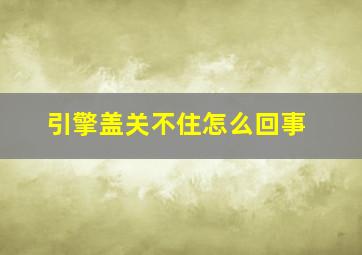 引擎盖关不住怎么回事