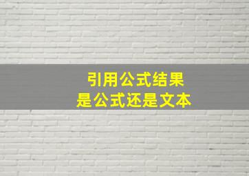 引用公式结果是公式还是文本