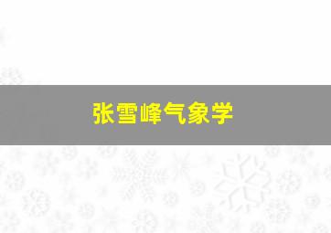 张雪峰气象学