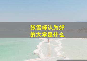 张雪峰认为好的大学是什么