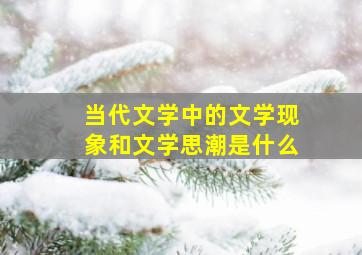 当代文学中的文学现象和文学思潮是什么