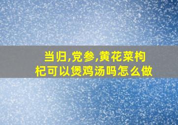 当归,党参,黄花菜枸杞可以煲鸡汤吗怎么做