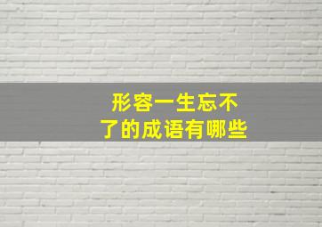 形容一生忘不了的成语有哪些