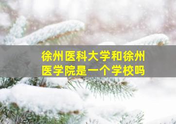 徐州医科大学和徐州医学院是一个学校吗