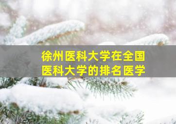 徐州医科大学在全国医科大学的排名医学